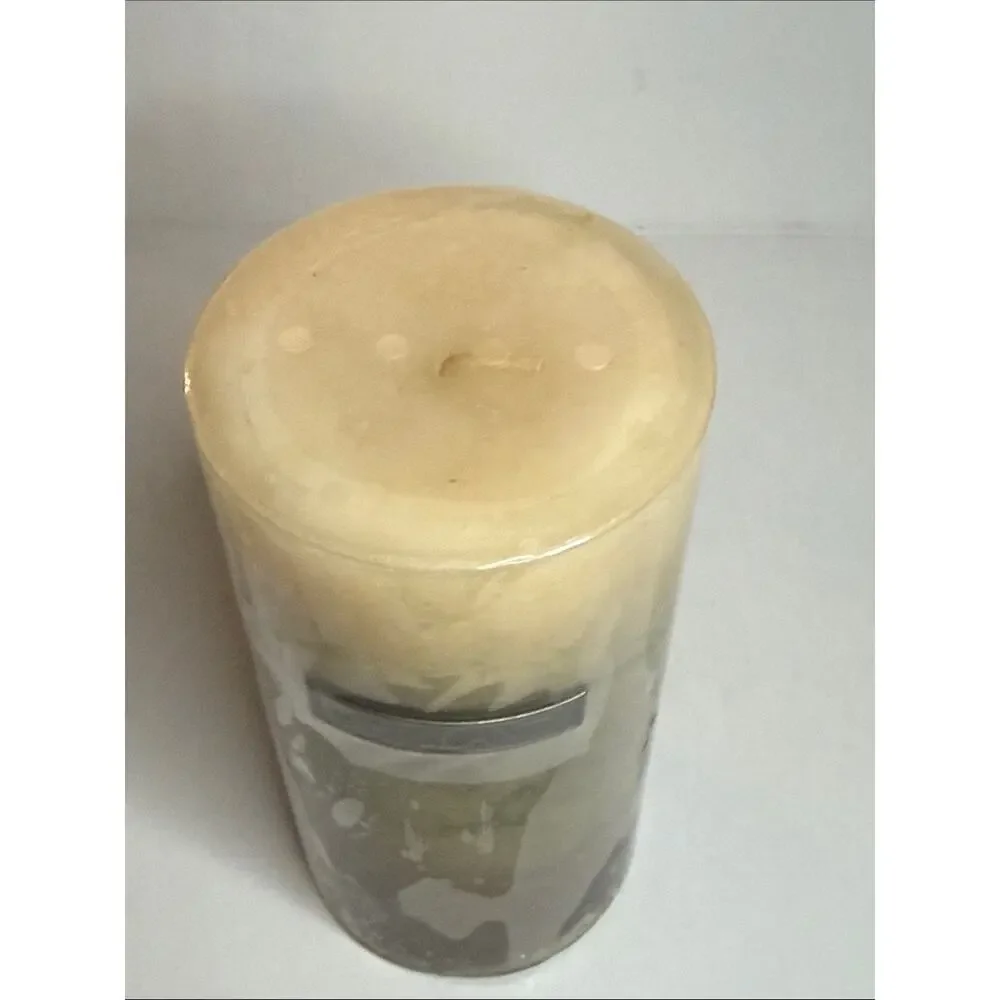 Ashland Multitone Neutral Pillar Candle in Cream and Brown